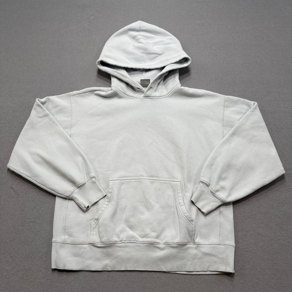 TNA Aritzia Hoodie Women's Large Gray CozyAF Fleece Boxy Pullover Heavyweight